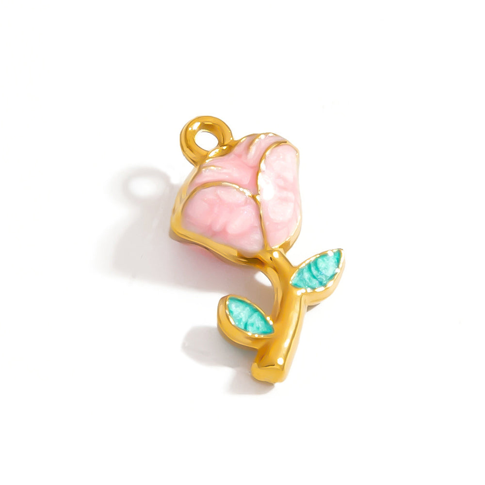 Pink Rose Charm