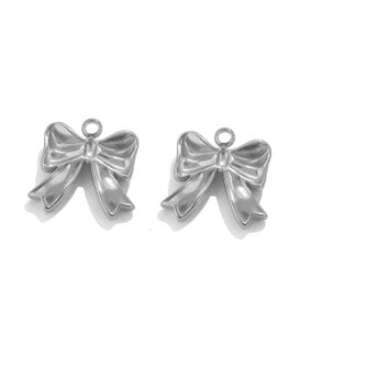 Silver Bow Charm
