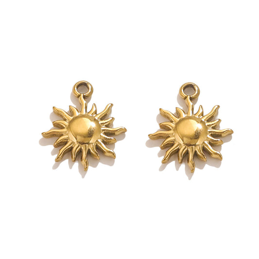 Gold Radiating Sun Charm